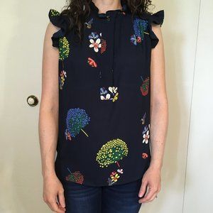 navy sleeveless polyester LOFT shirt (SP)